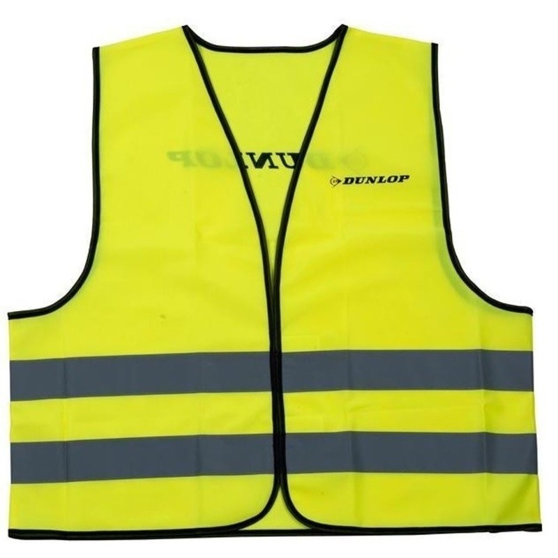 Dunlop Veiligheidsvest - geel - reflecterend - voor volwassenen - one size model One size -