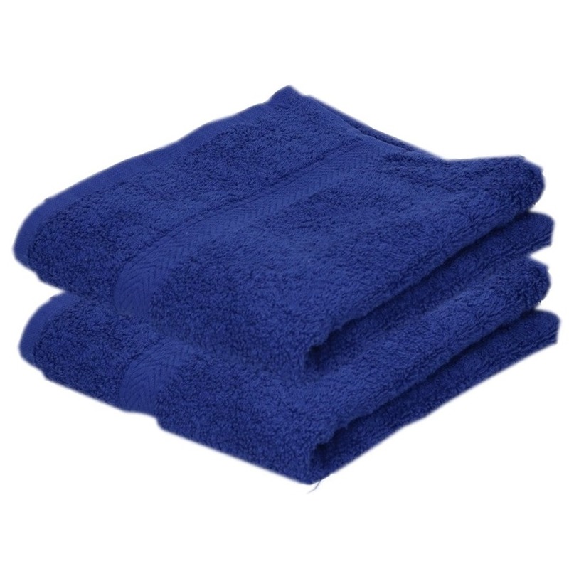Towelcity Luxe badhanddoek - 2x - blauw - 50 x 90 cm - 550 grams - Badkamer textiel - Katoen -