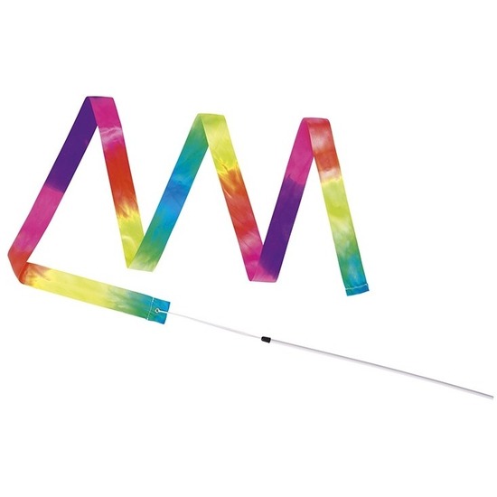Danslint aan stok - regenboog - kunststof - 200 cm -