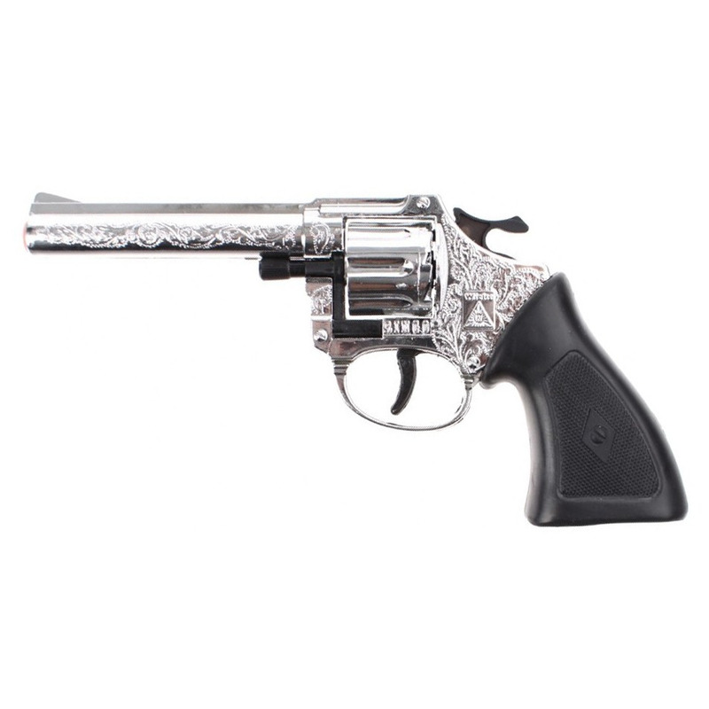 Speelgoed Revolver/Pistool ringo met 8 schoten van 20 cm -