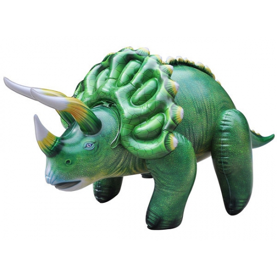 Opblaasbare dinosaurus - Triceratops - groen - 109 cm -
