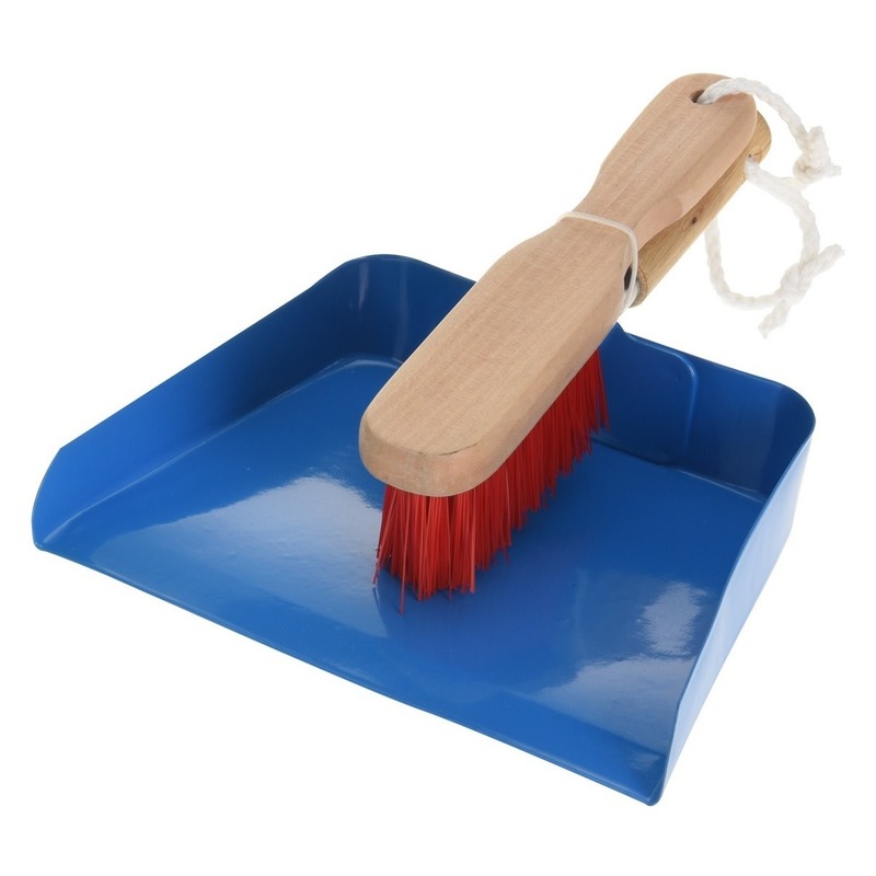 Blauw stalen speelgoed stoffer en blik voor kinderen -