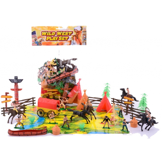 Wilde Westen cowboy speel poppetjes en accessoires set -