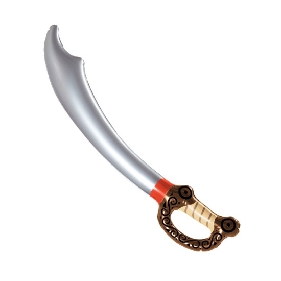Opblaasbaar piraten zwaard - 75 cm - kunststof - volwassenen - piratenzwaarden -