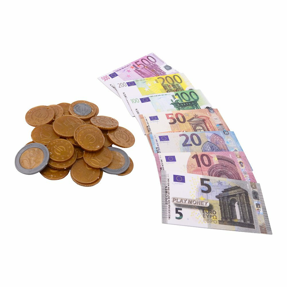 Papieren en munten speelgeld - winkeltje spelen -