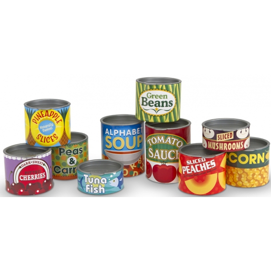 Speelgoed boodschappen blikken set -