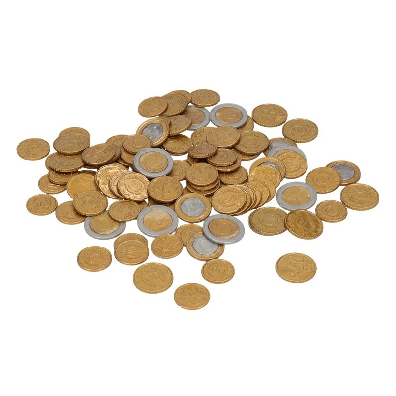 Speelgoed euro munten - 100 stuks - kunststof -