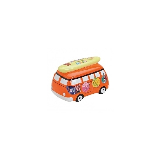 Spaarpot vakantie bus oranje 16 cm -