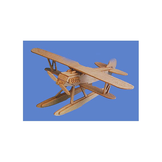 Vliegtuig bouwpakket Heinkel 854 - watervliegtuig - triplex hout - 18 x 26 cm -