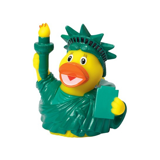 Badeendje USA New York vrijheidsbeeld - rubber - 8 cm - Cadeau feestartikelen - speelgoed -