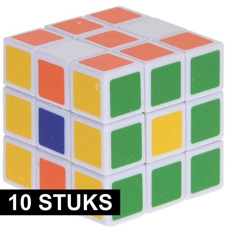 10x Magische kubus puzzel spelletjes 3,5 cm speelgoed -