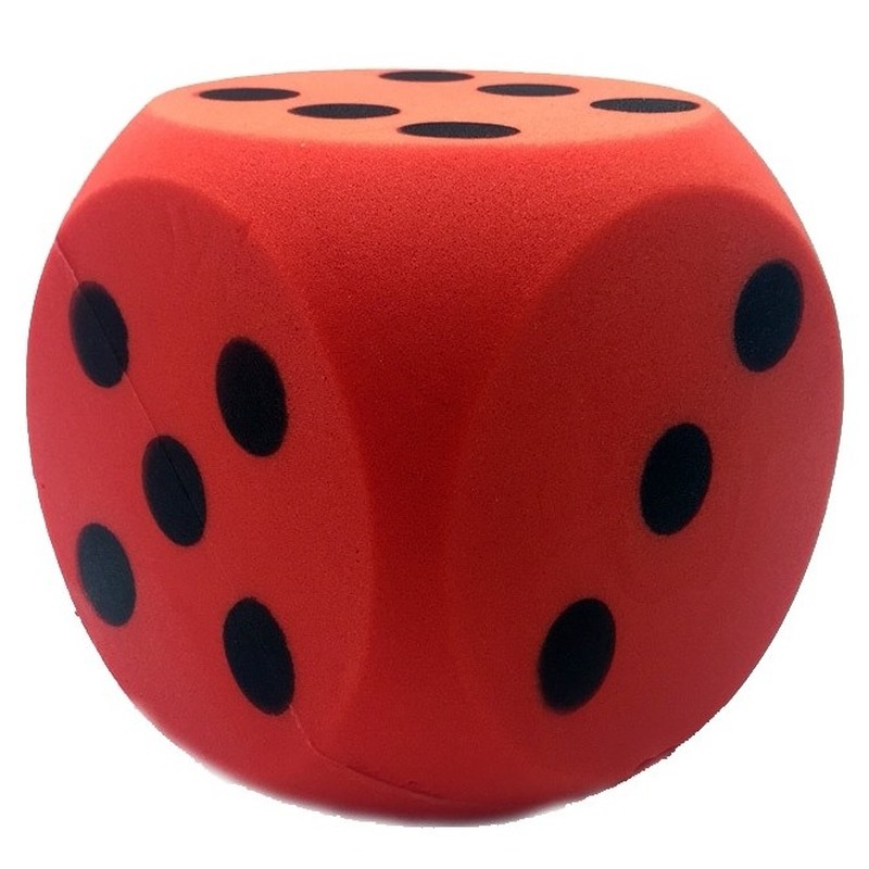 Foam Dobbelsteen - rood - 16 x 16 cm -