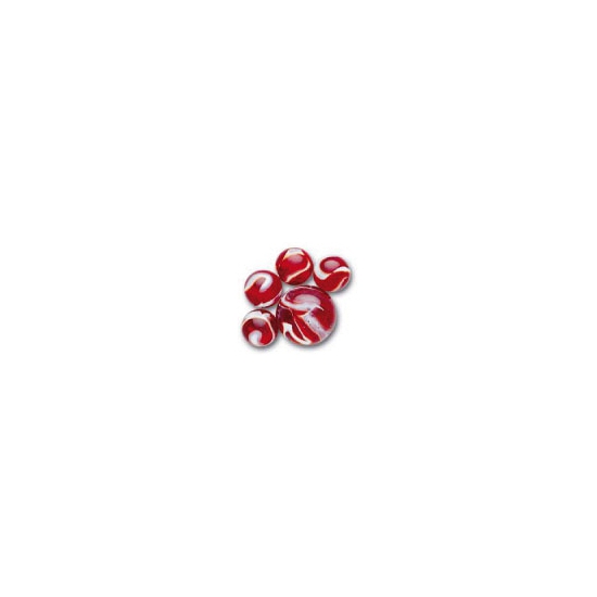 Haan kleintje knikkers 21x stuks - buitenspeelgoed - knikkeren - rood mix - glas -