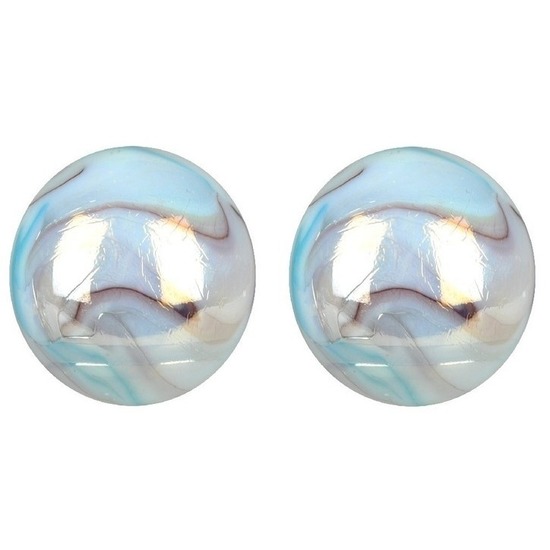 Knikkers - 2x stuks - Witte tijger bollebust - 42 mm - speelgoed -