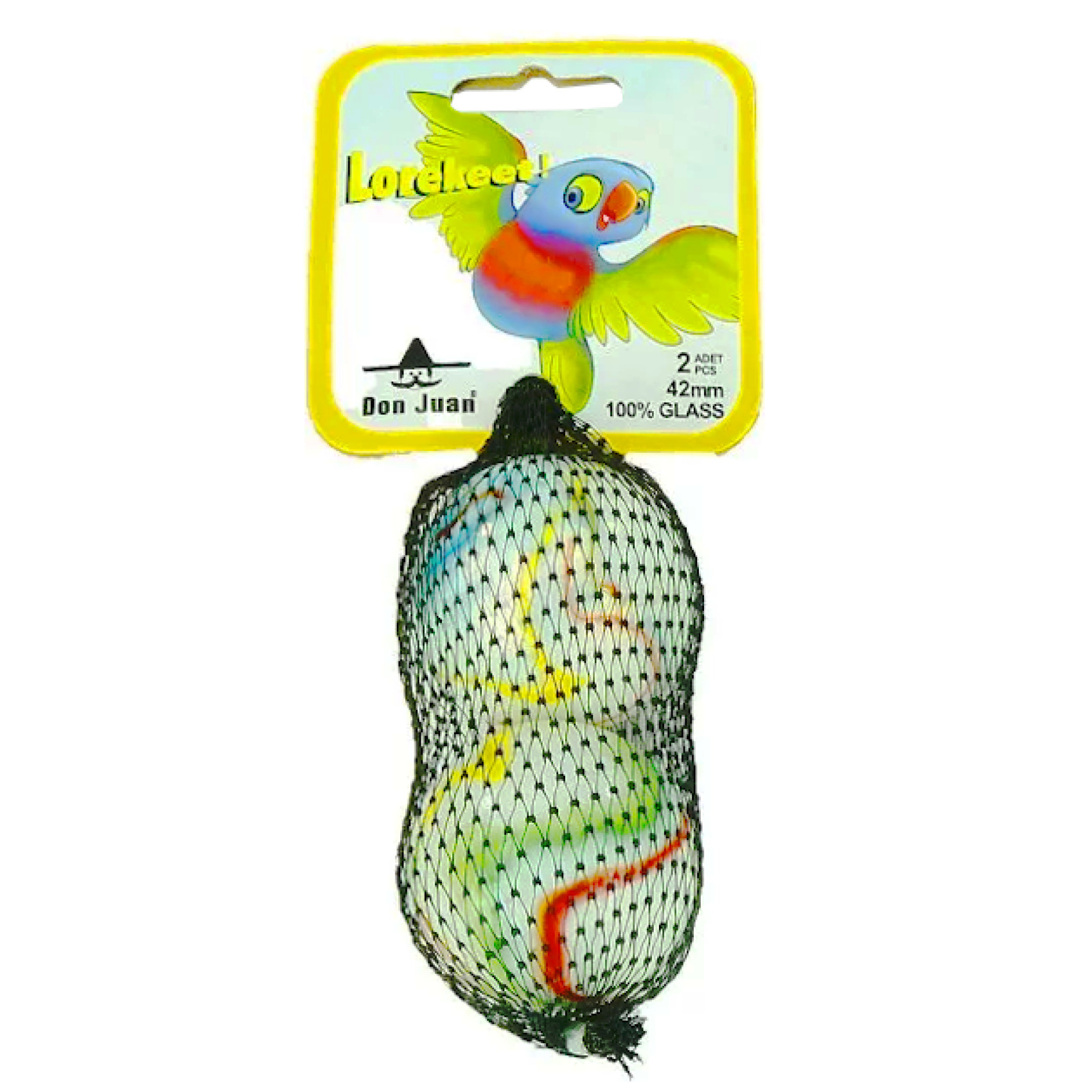 Don Juan Knikkers - 2 stuks - lori bollebust - bonken - 42 mm -