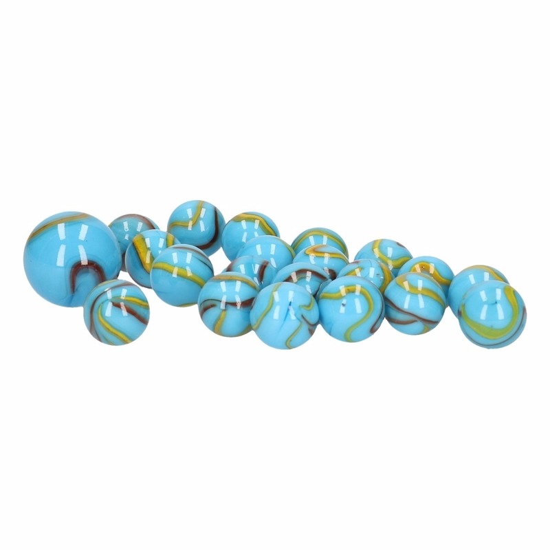 21x Knikkers in netje Piraten Kapitein Hook -