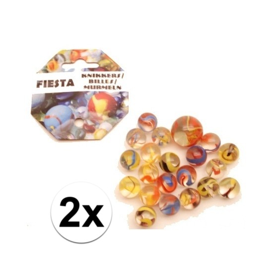 2 Netjes fiesta knikkers 42 stuks -