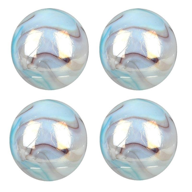 Knikkers - 4x stuks - Witte tijger bollebust - 42 mm - speelgoed -