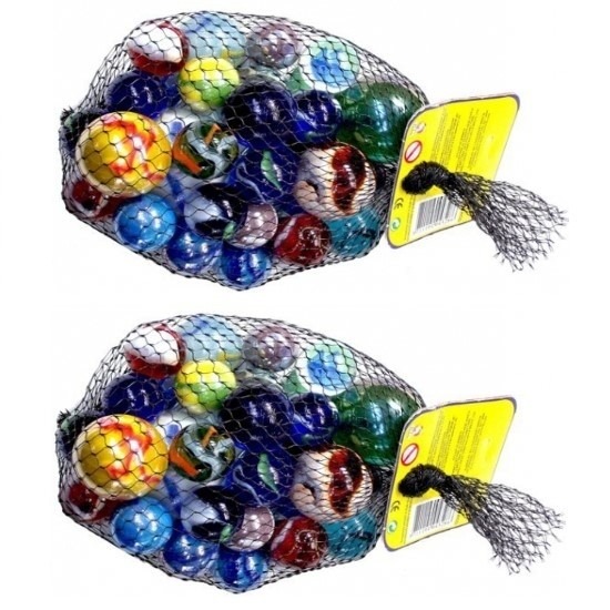 46x Knikkers bonken in verschillende formaten en kleuren -