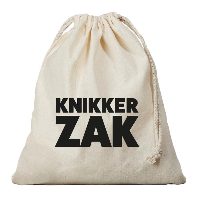 1x Canvas knikkerzak / knikker opbergzakje met koord 25 x 30 cm -