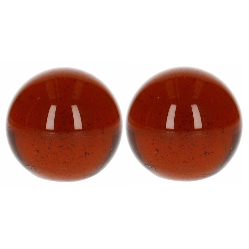 2x Knikkers bruin 6 cm -