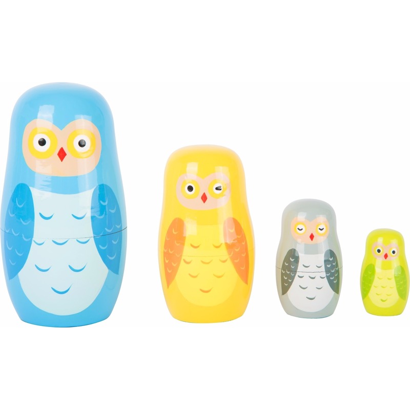 Speelgoed houten uilen matroesjka set -