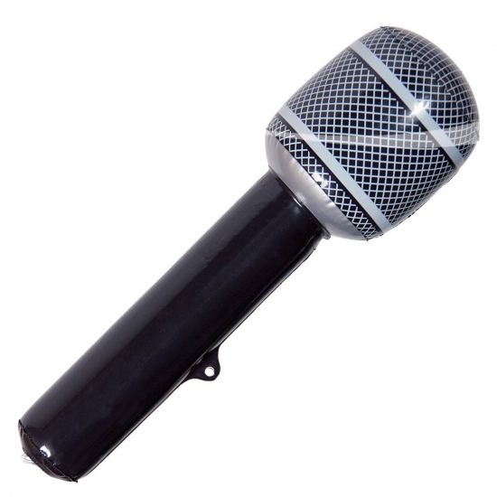 Microfoon opblaasbaar zwart 30 cm -