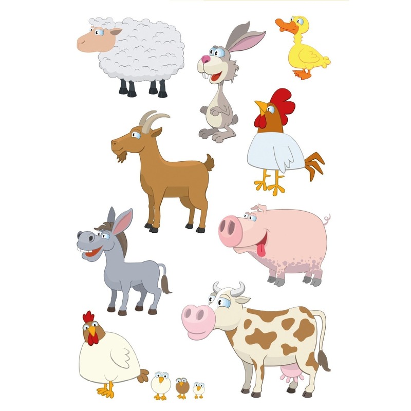 81x stuks Boerderij dieren stickers - kinderstickers - stickervellen - knutselspullen -