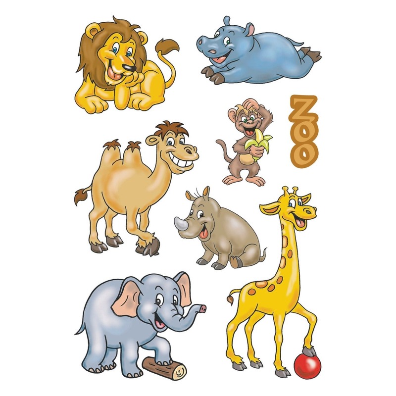 72x Dierentuin dieren stickers -
