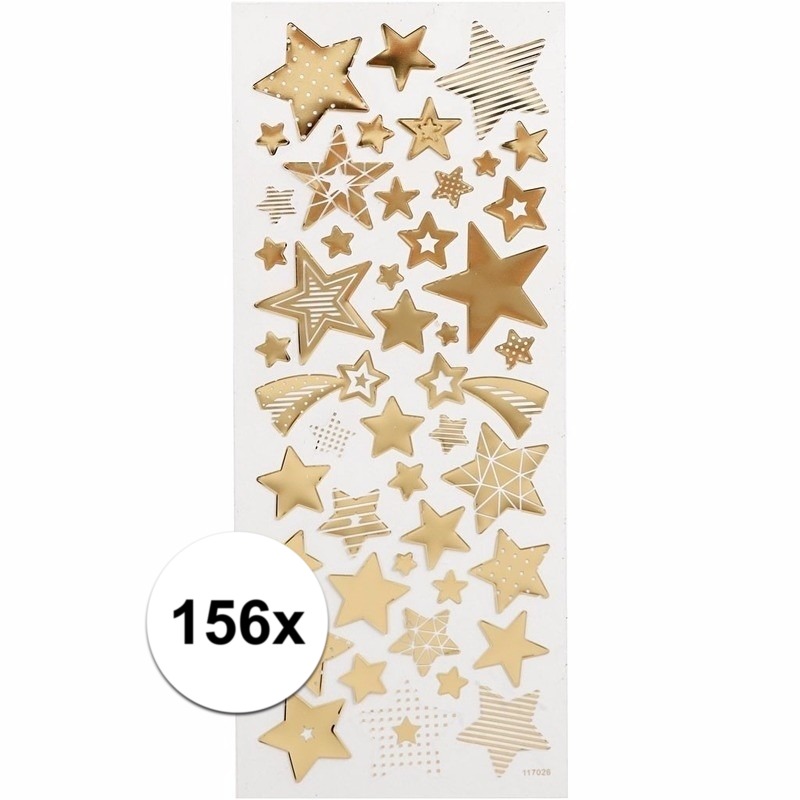 Sterren vormen stickervel met 52x stuks - metallic goud - Hobby en knutselen - kerst - agenda -