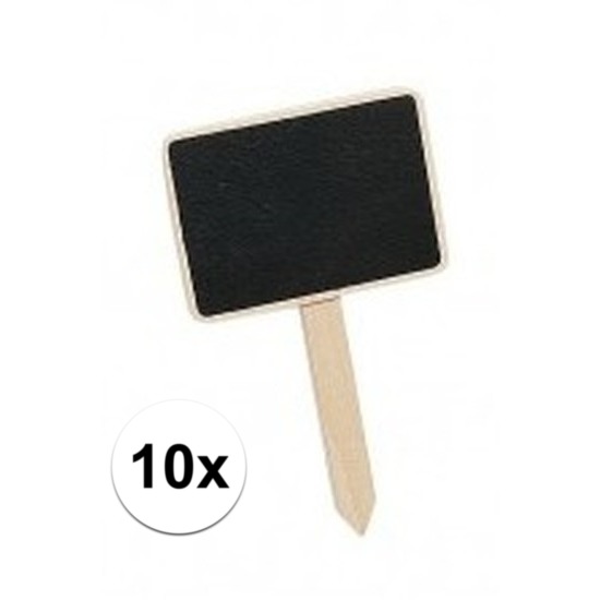 10x Mini krijtbordjes op stokje 7 cm -