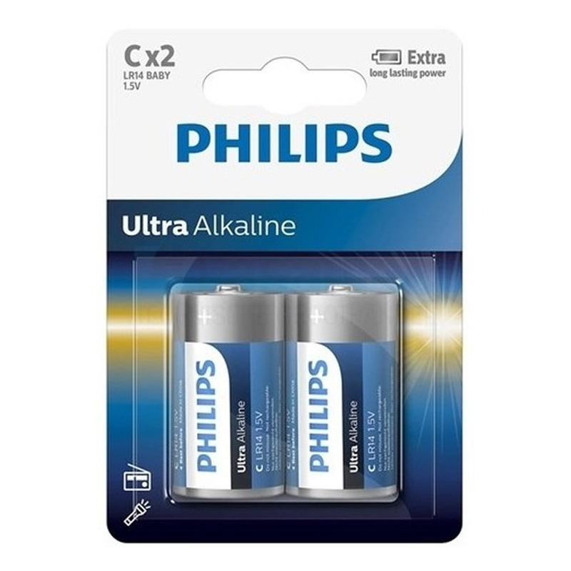 Phillips batterijen LR14 - Alkaline - 1,5 volt - set van 2x stuks -
