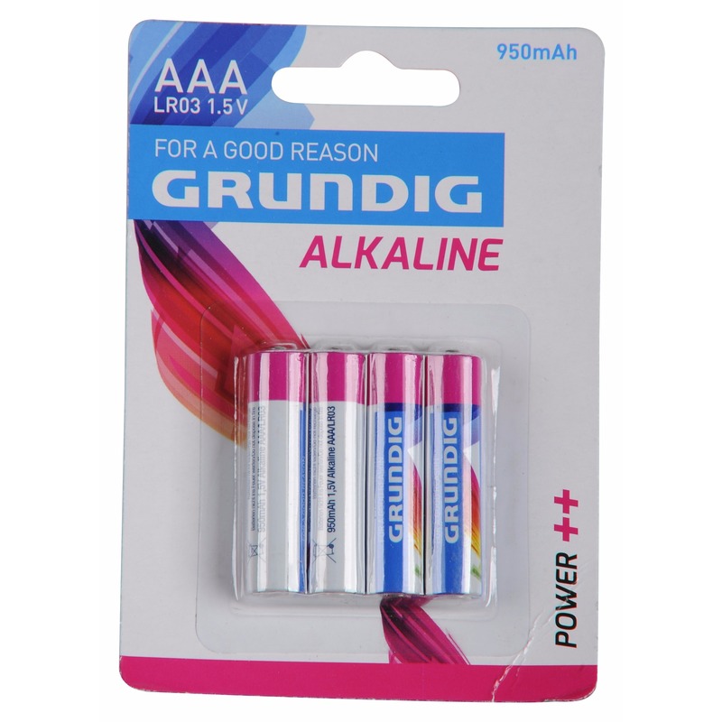 Grundig alkaline batterijen AAA 4x stuks -