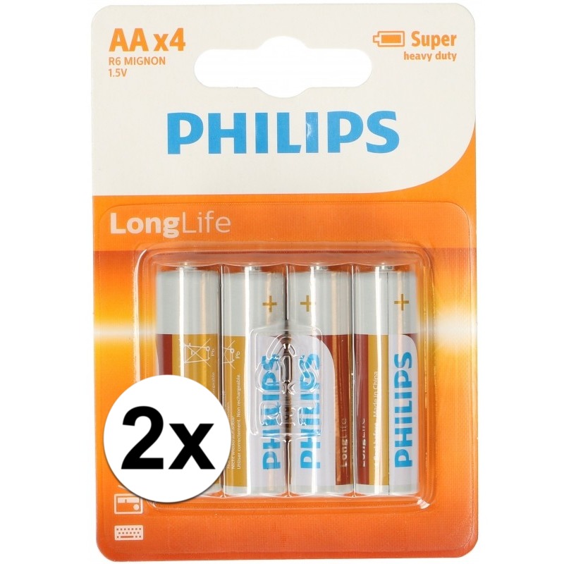 Philips 8 stuks AA batterijen -