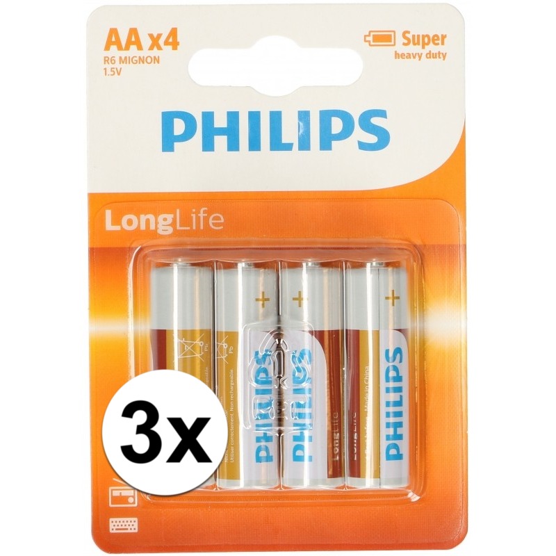 Philips 12 stuks AA batterijen -