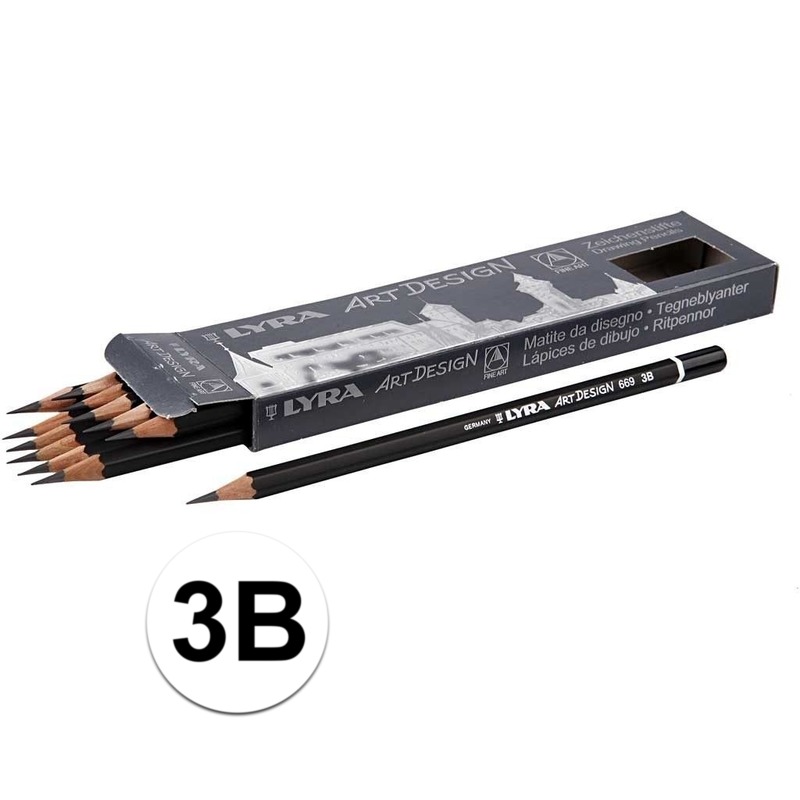 12 stuks professionele tekenpotloden hardheid 3B -