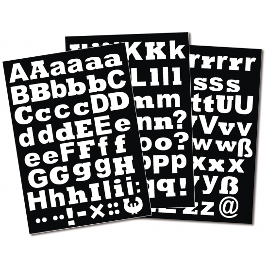 1x Setje alfabet plakletter stickers ongeveer 3 cm -