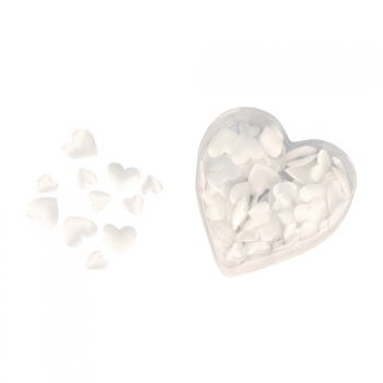 100x Luxe satijnen strooihartjes wit bruiloft versiering -