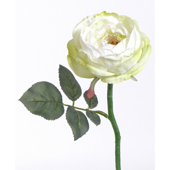 Luxe kunstbloemen roos/rozen Luna wit 33 cm -