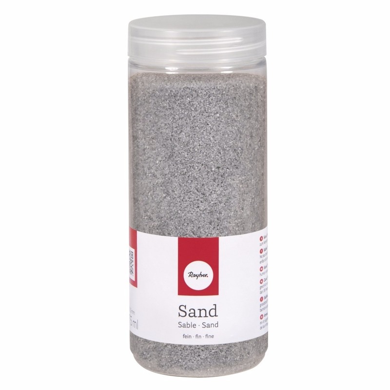 Hobby Fijn decoratie zand korrels - zilver - 475 ml - zandkorrels - knutselmateriaal -
