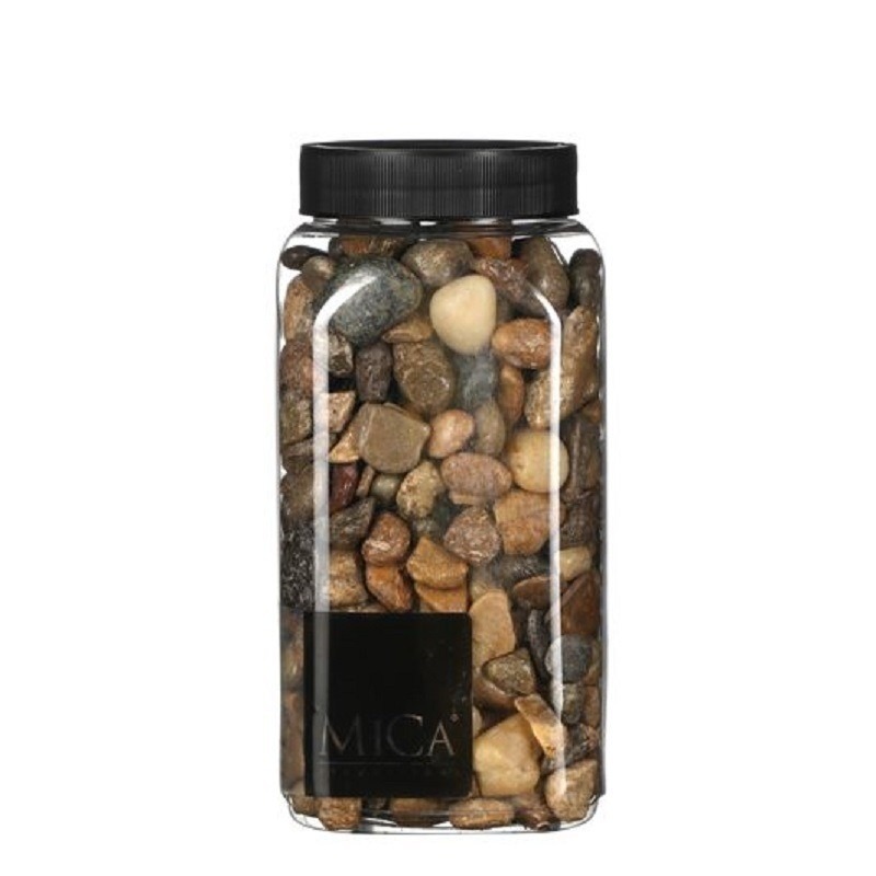 Decoratie/hobby stenen - bruin mix - 650 ml - Home Deco - Woonaccessoires - Decoratie materialen -
