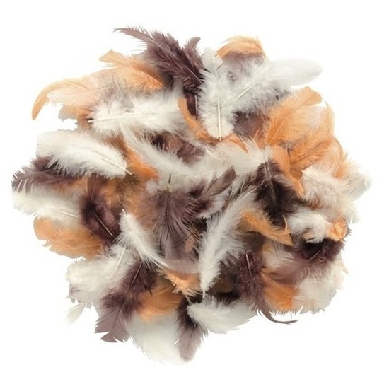 10 gram decoratie sierveren bruin tinten - Sierveren/veertjes - Hobby en knutsel materialen -