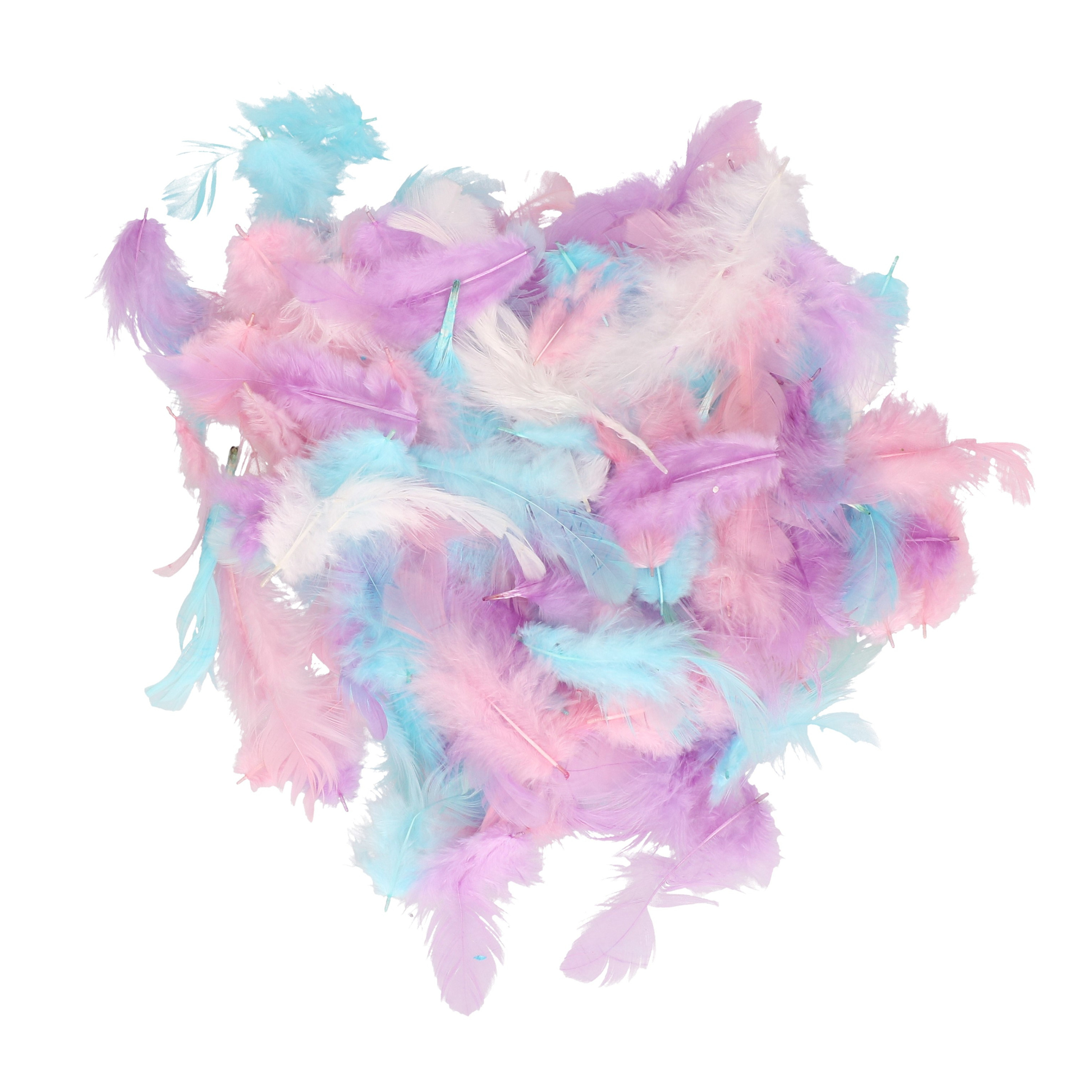 Decoratie hobby sierveren/veertjes - zakjes van 10 gram - pastel tinten mix -