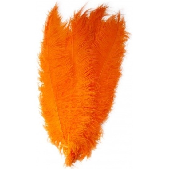 3x Grote decoratie veren/struisvogelveren oranje 50 cm -