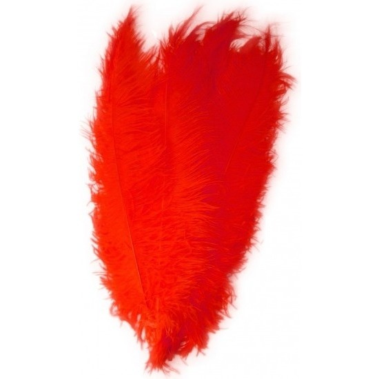 2x Grote decoratie veren/struisvogelveren rood 50 cm -