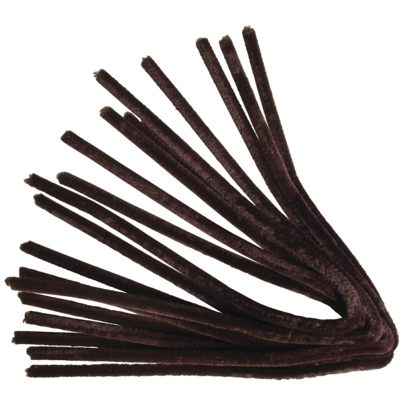 Rayher hobby 10x stuks chenilledraden - bruin - 50 cm - pijpenragers - Hobby knutselen materialen -