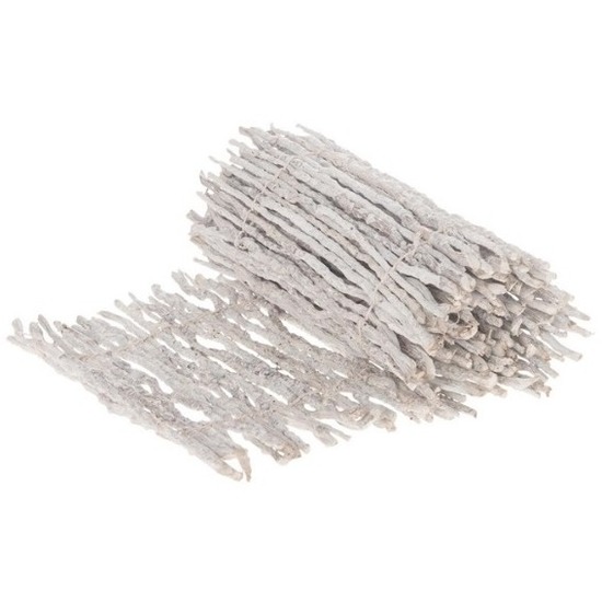Coco Finger decoratie rand/tafelloper wit van houtjes 90 x 20cm -