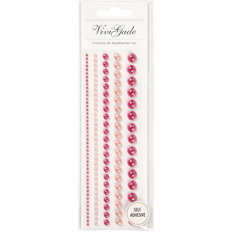 Hobby roze plak parels 140 stuks -