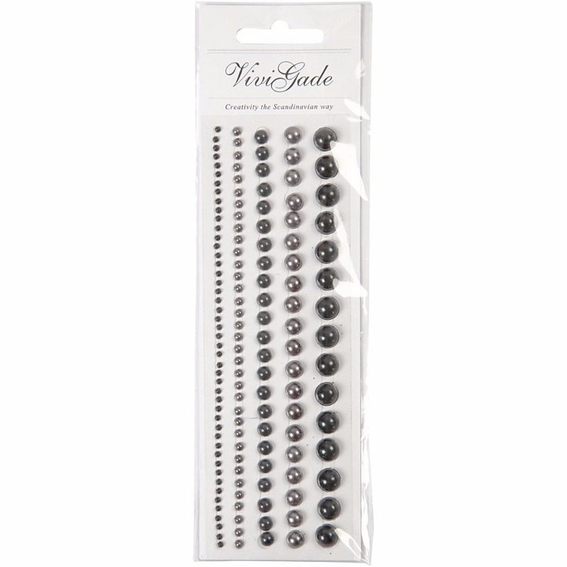 Hobby of carnaval verkleed plak steentjes/gezichtparels - zwart - 140x stuks - 2-8 mm -