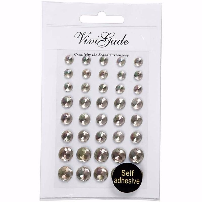 Hobby kristal zilveren plaksteentjes - 40x stuks - Hobby/knutselen strass steentjes - Plak juwelen -